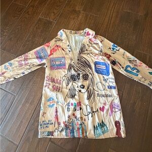 Taylor Swift PJ Button Up Top